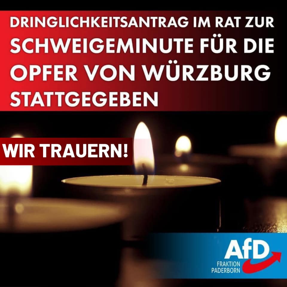 Du betrachtest gerade Wir trauern. Antrag auf Schweigeminute für die Opfer von Würzburg angenommen!