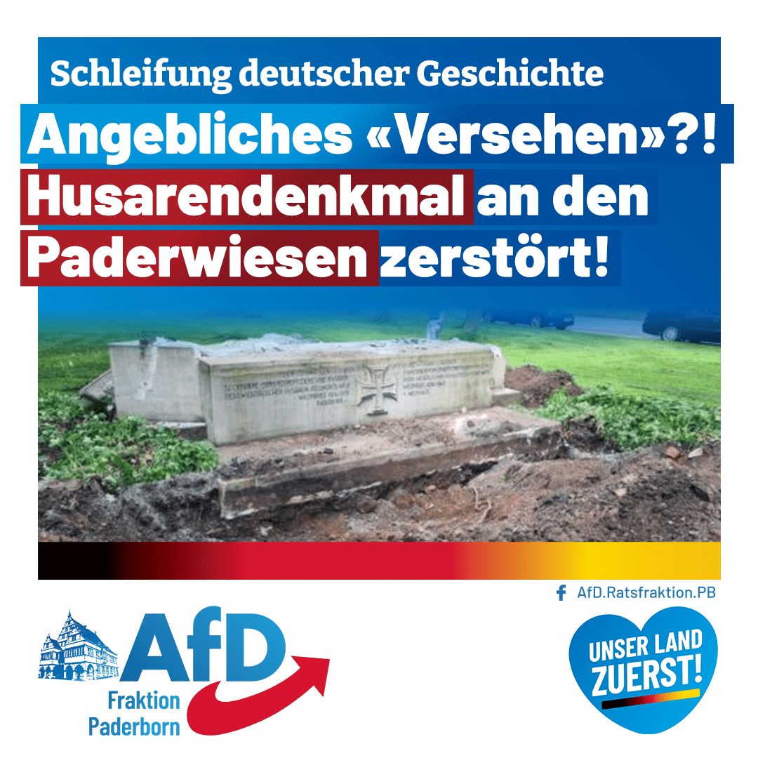 Du betrachtest gerade Husarendenkmal zerstört – ein Versehen?
