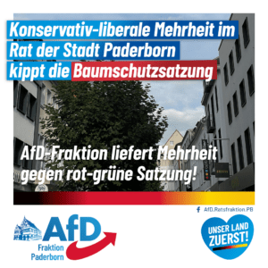 Mehr über den Artikel erfahren Baumschutzsatzung gekippt – nur mit Stimmen der AfD!