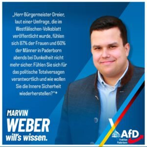 Mehr über den Artikel erfahren Immer mehr Bürger haben Angst in Paderborn!
