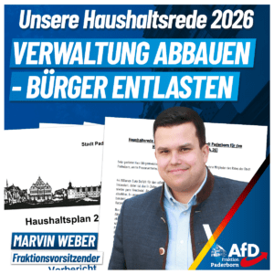 Mehr über den Artikel erfahren Haushalt Paderborn 2026: Unsere Haushaltsrede